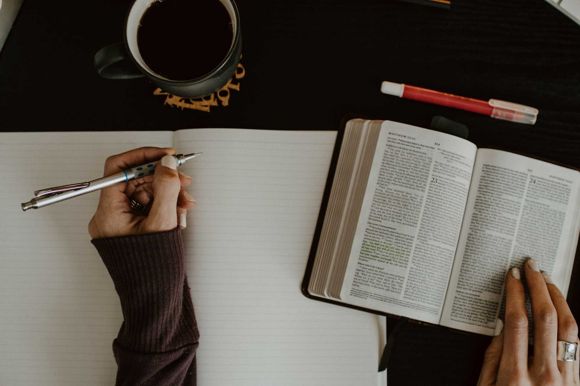 bible study stock photo